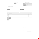 Goods Delivery Order Pdf Template Download example document template