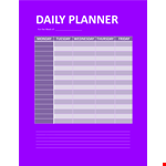 Daily Planner Template | Customizable Daily Schedule and Organizer example document template