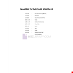 Daycare Schedule example document template 