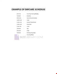 Daycare Schedule