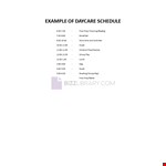 Daycare Schedule example document template