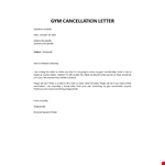 Gym cancellation letter example document template
