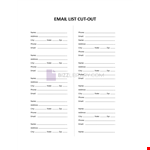 Email Contact List example document template