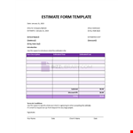 Estimate Sample Form Template example document template
