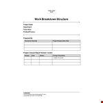 Download a Professional Work Breakdown Structure Template for Your Project example document template