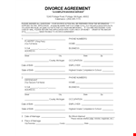 Create a Divorce Agreement in Michigan - Easy and Affordable example document template