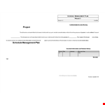 Project Schedule Management Plan Template example document template 