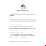 Printable Official Resignation Letter: Effective and Professional Resignation example document template