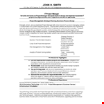 Project Manager Resume Pdf example document template