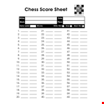 Chess Score Sheet Template example document template