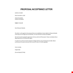 Proposal acceptance letter example document template