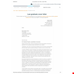 Legal Graduate Cover Letter Template for Law Graduates example document template