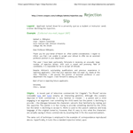 Rejection Letter From Student example document template