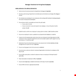 Employee Manager Checklist Template - Ensure Applicable Department Tasks example document template