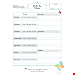 Meal Planning Template example document template