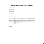 Applicant Rejection Letter example document template
