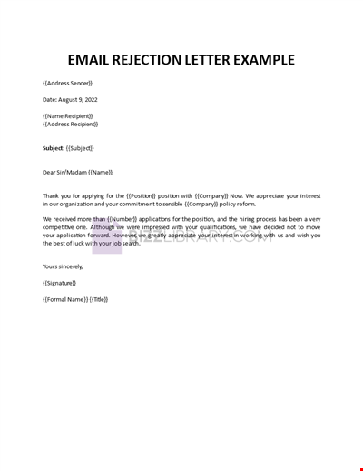 Applicant Rejection Letter