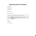 Applicant Rejection Letter example document template 