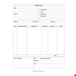 Customizable Order Form Template - Simplify Your Order Process example document template