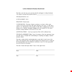 Formal Purchase Offer Letter example document template 