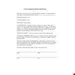 Formal Purchase Offer Letter example document template
