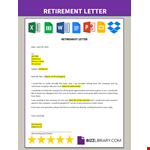 Retirement Letter sample example document template