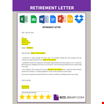 Retirement Letter sample example document template 