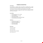 Foreman Job Description example document template