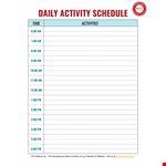 Daily Activity Schedule Template - Efficiently Plan Your Daycare Activities | HiMama example document template