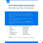 Real Estate Marketing Plan Template - A Comprehensive and Effective Marketing Strategy example document template