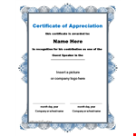 Certificate Of Appreciation - Customize and Present Meaningful Recognition example document template 