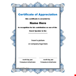 Certificate Of Appreciation - Customize and Present Meaningful Recognition example document template
