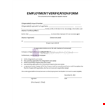 Employment Verification Form for Mortgage example document template