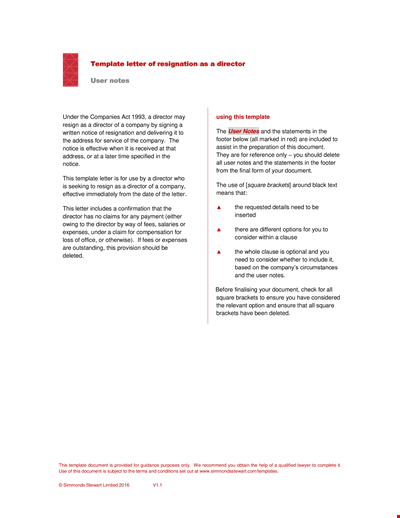 Resignation Letter of Corporate Director - Company Document in PDF