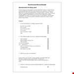 Create Better Questionnaires with Our Easy-to-Use Template example document template