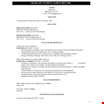 Millersville University Graduate Student Curriculum Vitae example document template