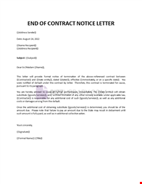 End of Contract Notice