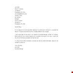 Request for Recommendation Letter Template | [Manager's Name] | [Smith & Company] example document template