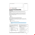 Create Effective Questionnaires with our Questionnaire Template Library example document template