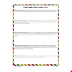 Christmas Party Checklist example document template