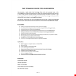 Chief Technology Officer Job Description example document template