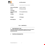 Human Resources Personal Assistant Job Description example document template