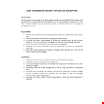 Chief Information Security Officer Job Description example document template
