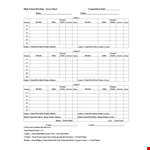 High School Bowling Score Sheet example document template