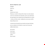 Thank You Email After Interview Template - Interview Address & Thank You example document template