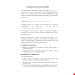 Memorandum of Understanding Template - Manage Training Agreement with Centre example document template
