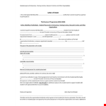 Student Letter of Intent for Institution & Organizations example document template 