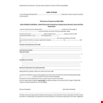 Student Letter of Intent for Institution & Organizations example document template