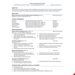 Sample Nursing Student Resume Template example document template