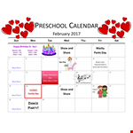 Preschool Birthday Calendar Template example document template